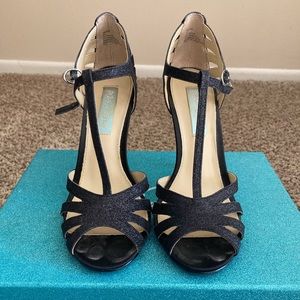 Betsy Johnson Black Glitter Heels